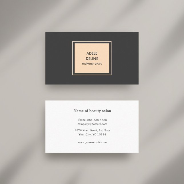 Elegante Minimalistisch Makeup Artist Business Car Visitenkarte (Von Creator hochgeladen)