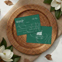 Elegante Minimalistisch Sage Green Monogram Weddin