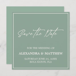 Elegante Minimalistisch Sage Green Save The Date
