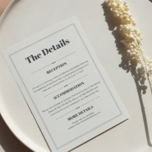 Elegante Minimalistisch-schicke Hochzeitsdetails Begleitkarte