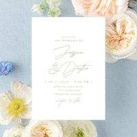 Elegante Minimalistisch-Script-Goldhochzeit