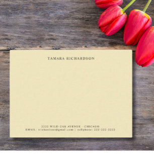 Elegante Minimalistisch Vanilla Personalisiert Mitteilungskarte