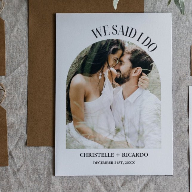 Elegante Minimalistische Arch Elopement-Ankündigun Ankündigung (Von Creator hochgeladen)