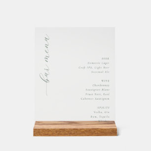 Elegante Minimalistische Bar-Speisekarte Acrylschild