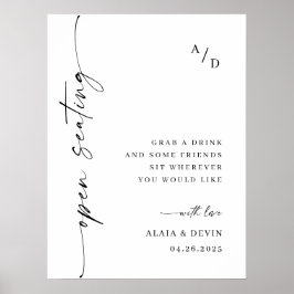 Elegante Minimalistische Begrüßungskalligrafie Poster