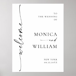 Elegante Minimalistische Begrüßungskalligrafie Poster