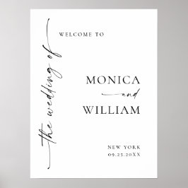 Elegante Minimalistische Begrüßungskalligrafie Poster