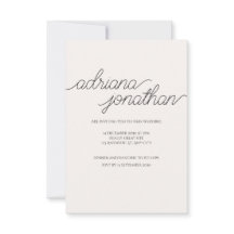 Elegante Minimalistische Beige Einladung zur Hochz