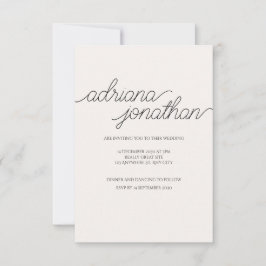 Elegante Minimalistische Beige Einladung zur Hochz