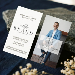 Elegante Minimalistische Beratungs-Foto-Monogramm- Visitenkarte