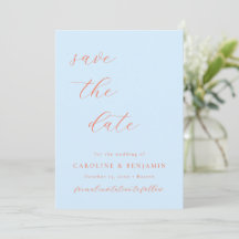 Elegante minimalistische blaue orange Kalligrafie 