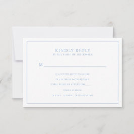 Elegante, Minimalistische, blaue Rahmen RSVP Karte