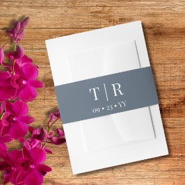 Elegante Minimalistische Blauen Hochzeit Einladungsbanderole