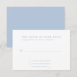 Elegante Minimalistische Blue Response Card RSVP Karte