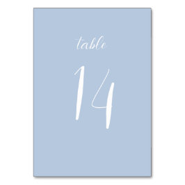 Elegante Minimalistische Blue Wedding Table Card Tischnummer