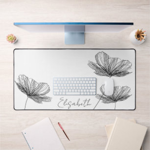 Elegante Minimalistische Blume Niedlich Boho Girly Schreibtischunterlage