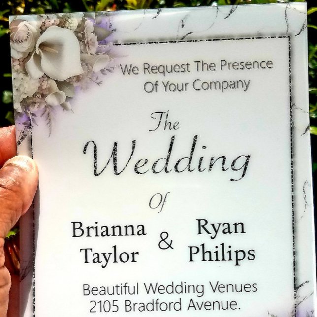 Elegante Minimalistische Blumenbouquet Acryleinladungen (Von Creator hochgeladen)