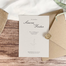 Elegante Minimalistische Blumenhochzeit Save The Date