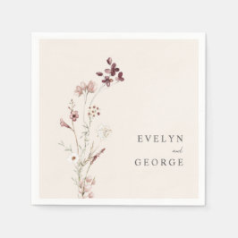 Elegante Minimalistische Boho Floral Wedding Serviette