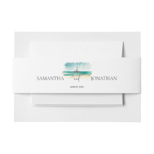 Elegante minimalistische Bootsfahrt Hochzeit Einladungsbanderole