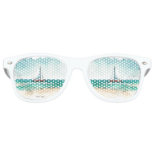 Elegante minimalistische Bootsfahrt Hochzeit Partybrille (Vorderseite)