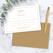 Elegante minimalistische Border Gold Hochzeit