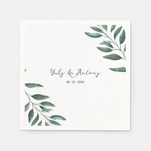 Elegante minimalistische botanische Blättertischde Serviette