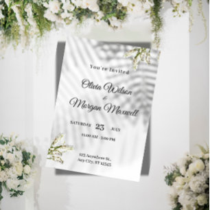Elegante minimalistische botanische Hochzeit Einladung