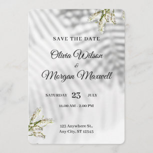 Elegante minimalistische botanische Hochzeit Save The Date