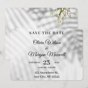 Elegante minimalistische botanische Hochzeit Save The Date