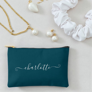 Elegante minimalistische Brautjungfer Name | Tiefe Zubehörtasche