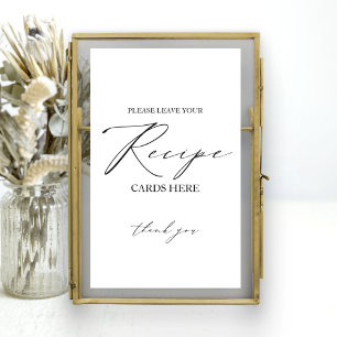 Elegante minimalistische Brautparty-Rezeptkartenta Poster