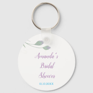 Elegante minimalistische Bridal Shower Blumendekor Schlüsselanhänger