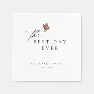 Elegante Minimalistische Butterfly-Hochzeit Serviette