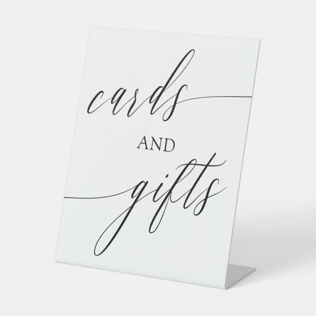 Elegante Minimalistische Calligrafy Cards Hochzeit Sockelschild (Vorderseite)