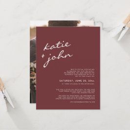 Elegante Minimalistische Cinnamon-Hochzeit Einladung