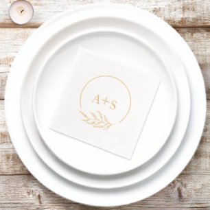 Elegante Minimalistische Couple Initials Wedding G Servietten Mit Folie