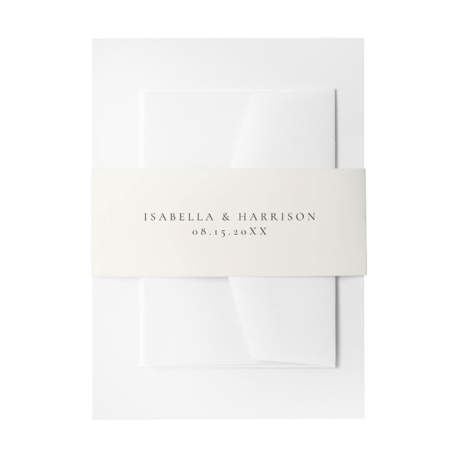 Elegante Minimalistische Creme Beige Wedding Suite Einladungsbanderole (Vorderseite Beispiel)