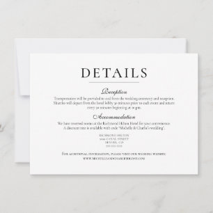 Elegante Minimalistische Details zur Hochzeit Einladung