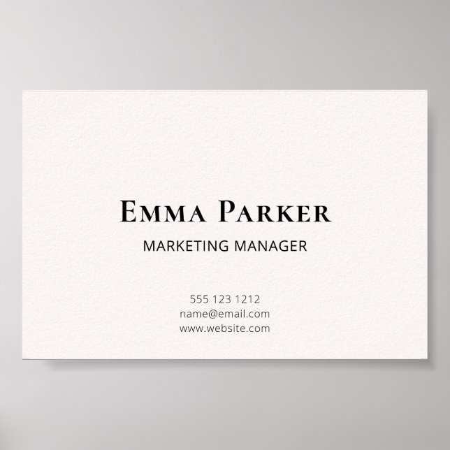 Elegante Minimalistische digitale Visitenkarte Poster (Vorne)
