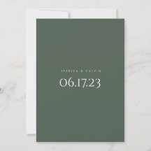 Elegante Minimalistische dunkelgrüne Hochzeitseinl