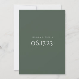 Elegante Minimalistische dunkelgrüne Hochzeitseinl Einladung