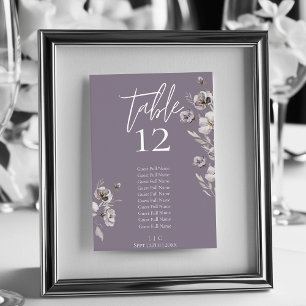 Elegante Minimalistische, dunkle lila Aquarell 10  Tischnummer