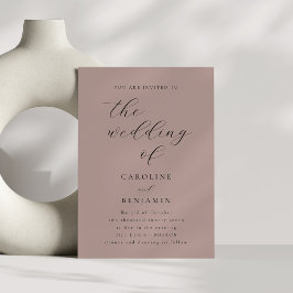 Elegante Minimalistische Dusty Mauve Calligraphy W Einladung