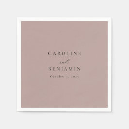 Elegante Minimalistische Dusty Mauve Calligraphy W Serviette