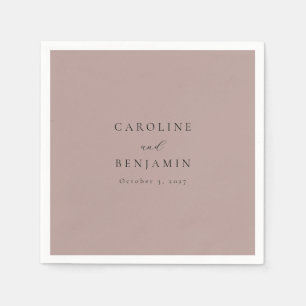 Elegante Minimalistische Dusty Mauve Calligraphy W Serviette