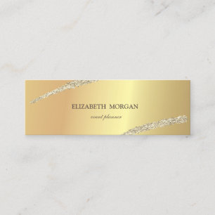 Elegante Minimalistische, einfache Gold-Glitzer-Li Mini Visitenkarte