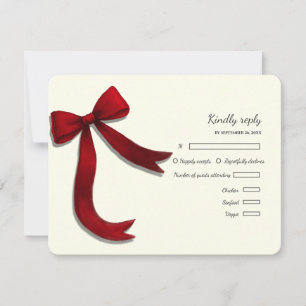 Elegante minimalistische einfache Hochzeit rote Sc RSVP Karte