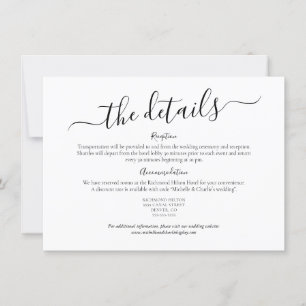 Elegante minimalistische einfache Hochzeitsdetails Einladung