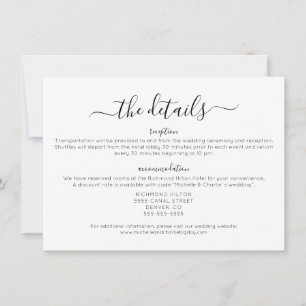 Elegante minimalistische einfache Hochzeitsdetails Einladung